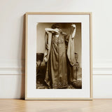 Female Model Standing - Alphonse Mucha Art Print / Canvas Sepia-toned Framed Photograph Woman Ornate Long Gown Intricate Inside Mucha’s
