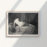 Minimalist Light Wood-framed Black White Art Print Nude Anonymous Parisian Camera, Operator, Young Model, Bistre Register, Wet-collodion