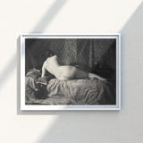 White-framed Black-and-white Art Print Nude Figure Bed Anonymous Parisian Camera, Operator, Young Model, Bistre Register, Wet-collodion