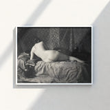 Black-and-white Framed Art Print Nude Figure Bed Intricate Anonymous Parisian Camera, Operator, Young Model, Bistre Register, Wet-collodion