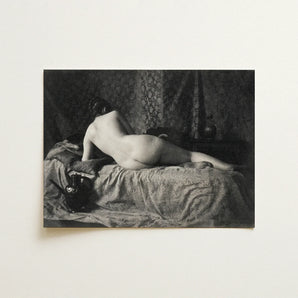 Female Nude from the Back Art Print / Canvas Black-and-white Photographic Figure Ornate Bed Anonymous Parisian Camera, Operator, Young