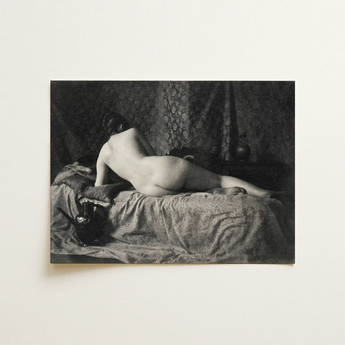 Female Nude from the Back Art Print / Canvas Black-and-white Photographic Print Nude Figure Ornate Bed Anonymous Parisian Camera, Camera