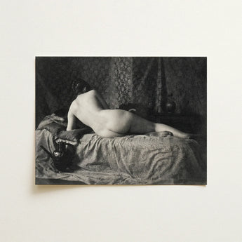 Female Nude from the Back Art Print / Canvas Black-and-white Photographic Figure Ornate Bed Anonymous Parisian Camera, Operator, Young