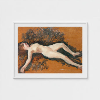 Female Nude - Francis Augustus Lathrop Art Print / Canvas, Panel Left Deliberately, Bare, Figure, Lathrop’s, Oil Sketch Surrenders, Prints