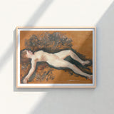 Framed Painting Nude Figure Earth-toned Ground Rendered Impressionistic Francis Augustus, Panel Left Deliberately, Bare, Female, Lathrop’s,