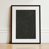 Female Nude Seated - Eric Gill Art Print / Canvas, 12x18’’ / 31x46cm / Black Frame / Matboard, Posters Prints & Visual Artwork, Toby Leon