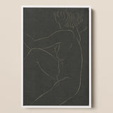 Female Nude Seated - Eric Gill Art Print / Canvas, 12x18’’ / 31x46cm / White Frame, Posters Prints & Visual Artwork, Toby Leon