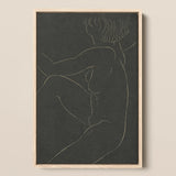 Female Nude Seated - Eric Gill Art Print / Canvas Minimalist Line Figure Profile Rendered Delicate White Pigotts Workshop Two, Years, Woman