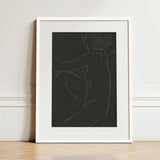 Female Nude Seated - Eric Gill Art Print / Canvas Minimalist Line Figure Profile Rendered Delicate White Pigotts Workshop Two, Years, Woman