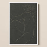 Female Nude Seated - Eric Gill Art Print / Canvas Minimalist Line Figure Wavy Hair Rendered White Pigotts Workshop Two, Years, Woman