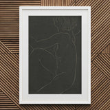 Female Nude Seated - Eric Gill Art Print / Canvas White-framed Minimalist Line Figure Dark Pigotts Workshop Two, Years, Woman Emerges,