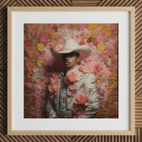 Fernando - Gay Mexican Vaquero Art Print / Canvas, 12x12’’ / 31x31cm / Natural Frame / Matboard, Posters Prints & Visual Artwork, Toby Leon