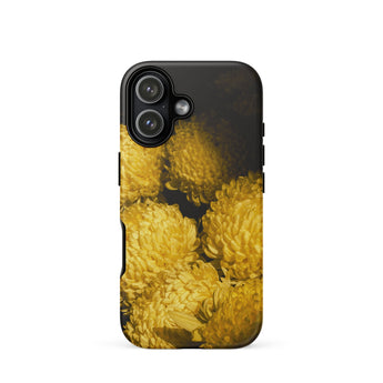 Field of Dreams - Chrysanthemums Iphone Case 17 / Matte Yellow Floral Phone Case Black Background Textured Design Hoi An’s Splendor,