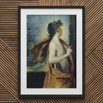 Figura di Apollo da ?The Forge Vulcan’ - stampa artistica di John Singer Sargent / Canvas, 20x30’’ / 51x76cm / Cornice nera / Matboard, Posters Prints