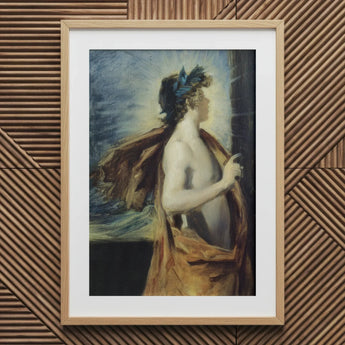 Figura di Apollo da ?The Forge Vulcan’ - stampa artistica di John Singer Sargent / Canvas, 20x30’’ / 51x76cm / Cornice naturale / Matboard, Posters P