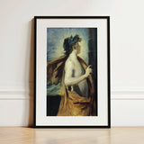 Figure of Apollo from ?The Forge Vulcan’ - John Singer Sargent Art Print / Canvas Black-framed Classical Painting Dark Hair, Incandescent C