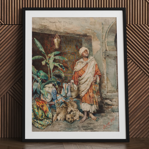 Figure of a Moor - Carlo Ascenzi kunstprint / Canvas, 24x32’’ / 61x81cm / Zwart frame / Passe-partout, Posters, prints & visuele kunstwerken, Toby Leon