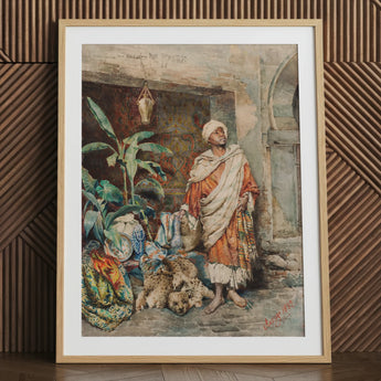 Figure of a Moor - Carlo Ascenzi impression d’art / Toile, 24x32’’ / 61x81cm / Cadre naturel / Passe-partout, Affiches, impressions et art visuel, Toby