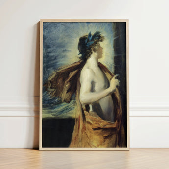 Figure of Apollo from ?The Forge Vulcan’ - John Singer Sargent Art Print / Canvas Framed Reproduction Classical Painting Dark Hair Adorned,