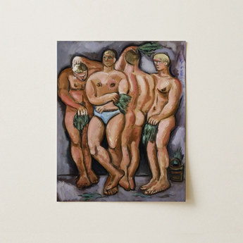 Finnish-yankee Sauna - Marsden Hartley Art Print / Canvas Rectangular Stylized Painting Four Nude Figures