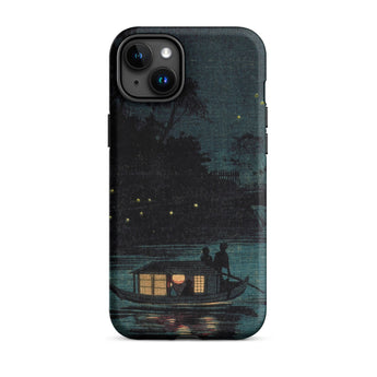 Fireflies at Ochanomizu - Kobayashi Kiyochika Phone Case Iphone 15 Plus / Matte Iphone Case Boat Scene Kobayashi Kiyochika Case, Ochanomizu