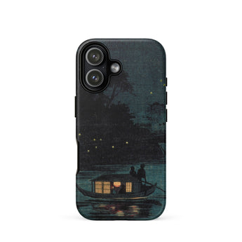 Fireflies at Ochanomizu - Kobayashi Kiyochika Phone Case Iphone 17 / Matte Iphone 12 Case Night Scene Design Two Figures Kobayashi