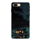 Fireflies at Ochanomizu - Kobayashi Kiyochika Phone Case Iphone 8 Plus / Matte Phone Case Traditional Japanese Boat Lanterns Night