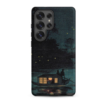 Fireflies at Ochanomizu - Kobayashi Kiyochika Phone Case Samsung Galaxy S25 Ultra / Matte Dark Teal Phone Case Printed Illustration Two