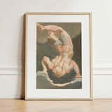 The First Book of Urizen - William Blake Art Print / Canvas Framed Artwork Nude Figure Arched Pose Enclosed Light Single Male Body, Legs