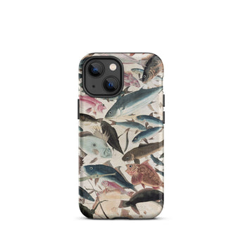 Pesci - Custodia per iPhone Ocean Life di Utagawa Yoshikazu, 13 Mini / Opaca, Custodie per telefoni, Toby Leon