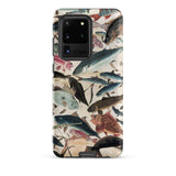 Fish - Utagawa Yoshikazu Ocean Life Phone Case Samsung Galaxy S20 Ultra / Matte Phone Case Detailed Illustration Fish Shades Blue Gray