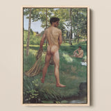 Fisherman with a Net - Frederic Bazille Fine Art Print / Canvas, 12x18’’ / 31x46cm / Natural Frame, Posters Prints & Visual Artwork, Toby