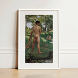 Fisherman with a Net - Frederic Bazille Fine Art Print / Canvas Framed Art Print Nude Male Figure Water Lush Frederic Bazille, Pagan
