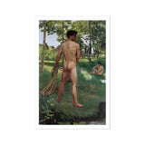 Fisherman with a Net - Frederic Bazille Fine-Art-Print / Leinwand, 12x18’’ / 31x46cm / Ohne Rahmen / Weißer Rand, Poster, Drucke & Visuelles