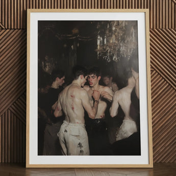 Fisticuffs - Stampa d’arte Baroque Gay Fight Club / Tela, 24x32’’ / 61x81cm / Cornice naturale / Passe-partout, Poster Stampe e Opere d’arte visiva, Toby