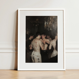 Fisticuffs - Baroque Gay Fight Club Art Print / Canvas, 12x16’’ / 31x41cm / White Frame / Matboard, Posters Prints & Visual Artwork, Toby