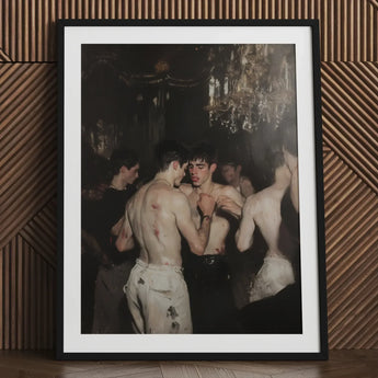 Fisticuffs - Baroque Gay Fight Club Art Print / Canvas Black Framed Photo White, Bodies Rest Prints
