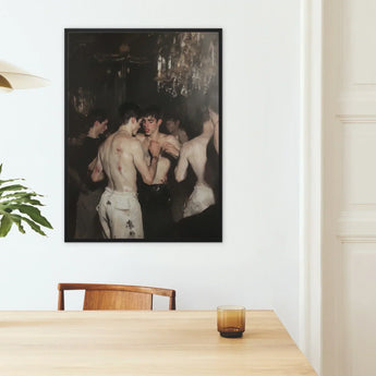 Fisticuffs - Baroque Gay Fight Club Art Print / Canvas Black-framed Reproduction édouard Manet’s ?A Bar Folies-bergère” White, Bodies Rest P
