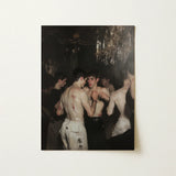 Fisticuffs - Baroque Gay Fight Club Art Print / Canvas Framed Reproduction Dark Moody Oil Painting Shirtless Men, Bodies Rest Prints