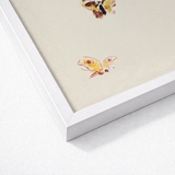 White Framed Artwork Watercolor Butterflies Yellow Brown Hues Odilon Redon, Invisible Aria, Five