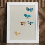 Five Butterflies - Odilon Redon Art Print / Canvas White Framed Butterfly Artwork, Invisible Aria, Prints