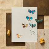 Five Butterflies - Odilon Redon Art Print / Canvas White Rectangular Colorful Hand-painted Butterfly Illustrations, Invisible Aria, Prints