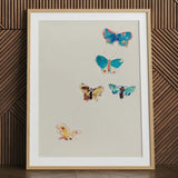 Five Butterflies - Odilon Redon Art Print / Canvas Wooden Framed Butterfly Artwork Watercolor Design Vibrant Colors Odilon Redon, Invisible