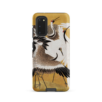 Flock of Cranes - Ishida Yutei Edo Art Phone Case Samsung Galaxy S20 / Matte Phone Case Detailed Illustration Elegant Cranes White Brown