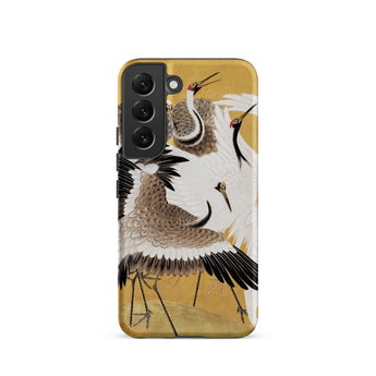 Flock of Cranes - Ishida Yutei Edo Art Phone Case Samsung Galaxy S22 / Matte Phone Case Detailed Illustration White Brown Cranes Black