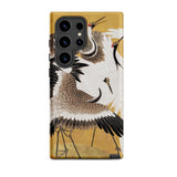 Flock of Cranes - Ishida Yutei Edo Art Phone Case Samsung Galaxy S24 Ultra / Matte Phone Case Detailed Illustration Elegant White Brown