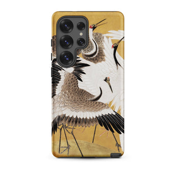 Flock of Cranes - Ishida Yutei Edo Art Phone Case Samsung Galaxy S25 Ultra / Matte Phone Case Detailed Illustration Elegant Cranes White