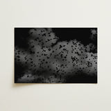 Flock of Birds at Dusk - Black & White Art Print / Canvas, Gray Canopy, Surge Prints