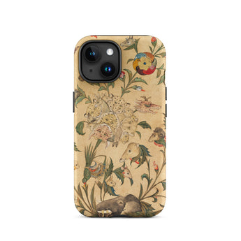 Floral Fantasy of Animals and Birds Phone Case Iphone 15 / Matte Floral Animal Patterned Phone Case Garden Stitched, Iphone