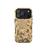 Floral Fantasy of Animals and Birds Phone Case Iphone 17 Pro / Matte Beige Bird Design Durable Plastic Garden Stitched, Mobile Cases